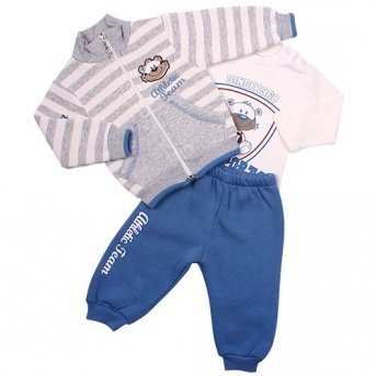 Комплект одежды Estella для мальчика, брюки, толстовка, кофта, хлопок 100%, футер с начесом3-х ниточ