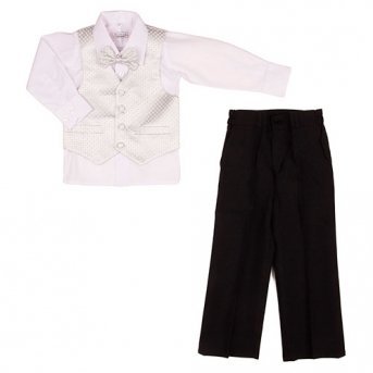 Комплект Rodeng, для мальчика, рубашка, галстук, жилет, брюки, 65% ХЛ, 35% ПЭ; 100%ПЭ; 60% ПЭ 40%В