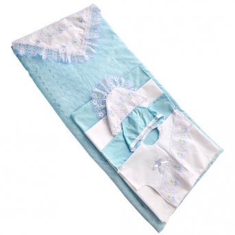 Одеяло-конверт на выписку МАРГАРИТА,шитье,цвет. кружево 8пр.,0,90 х 0,90, весна-осень,синт.пл.200