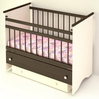 Кроватка детская 120*60 классическая (продольный маятник+ящик) 