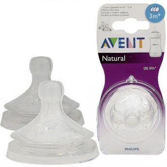 Соска AVENT Natural силикон, поток средний, 2 шт