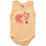 Боди-майка с застёжкой снизу, интерлок Цветочная история Kapriza