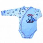 Боди Маленькая зебра Kapriza, с длинным рукавом, на запахе, интерлок