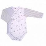 Боди Полосатые зверята Kapriza, с длинным рукавом, на запахе, интерлок