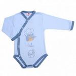 Боди Слоники Kapriza, с длинным рукавом, на запахе, интерлок