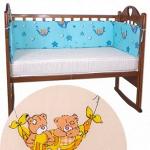Бортики в кроватку "Баю-Бай"  ЛУНЯШКИ 360х37см.высота 32 см. 4 части, съемные на молнии