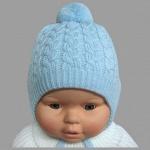 Шапка Плетеночка ЖУРАВЛИК вязаная, двухслойная, 50% шерсть мериноса,50% акрил, подклад-100% хлопок