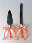 Нож и лопатка для торта, набор, оранжевый 15-CK02/99-42