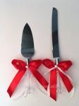 Нож и лопатка для торта, набор, красный 15-CK02/99-35