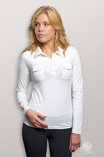 Женская блузка трикотажная с длинными рукавами 211417-1RU