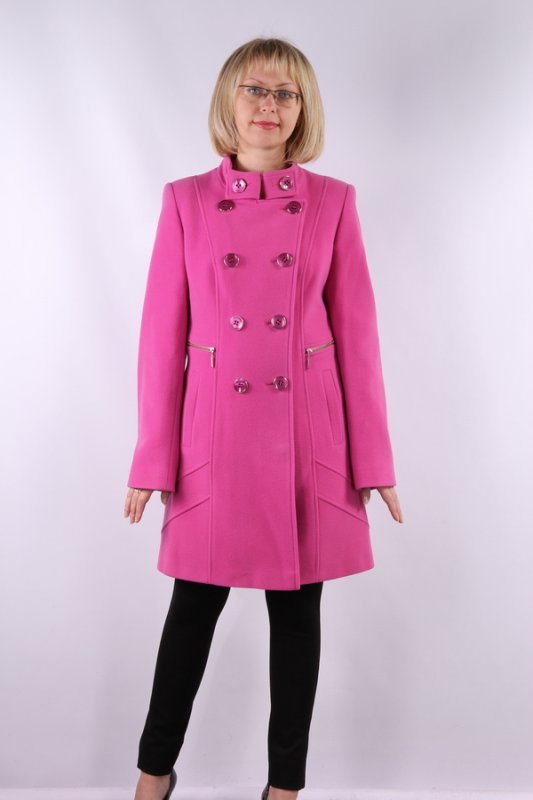 Пальто демисезонное кашемир розовый p-0664