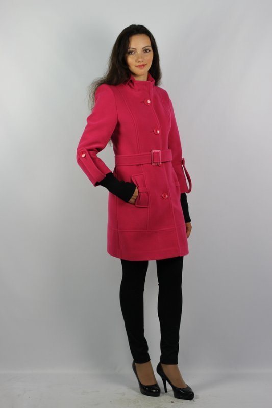 Пальто демисезонное кашемир розовый p-0127