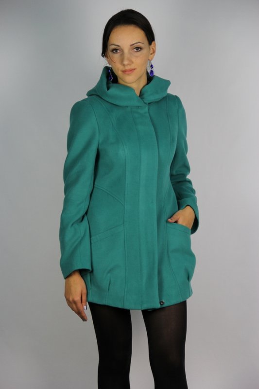 Пальто демисезонное кашемир зеленый p-5102