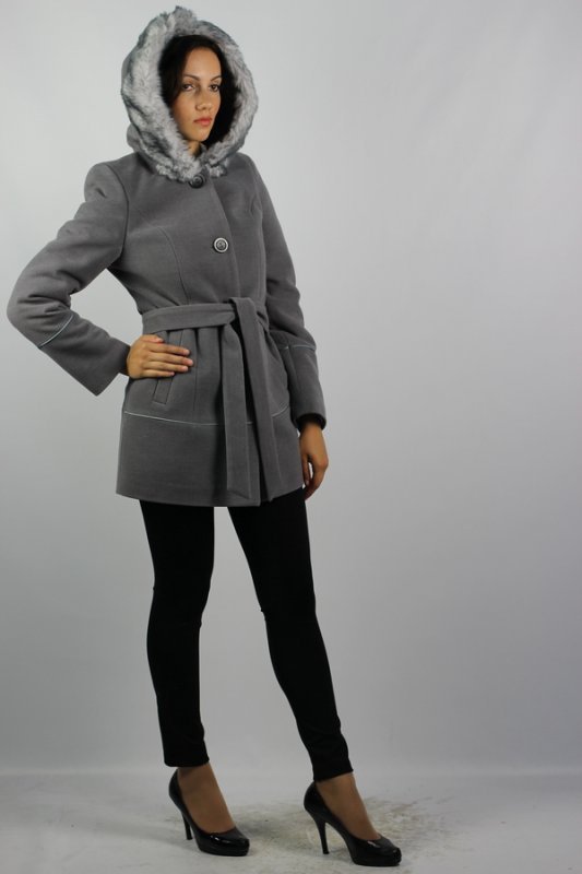 Пальто утепленное кашемир серый pu-0179