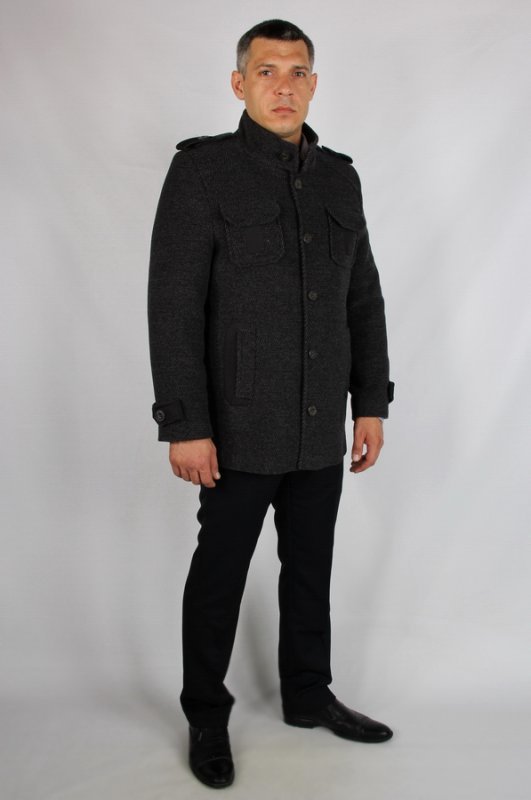 Пальто утепленное кашемир серо-черный mpu-0006