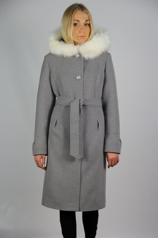 Пальто утепленное кашемир серый pu-7025