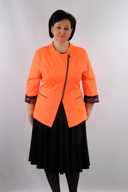 Пиджак коттон с эластаном ярко оранжевый pg-0155