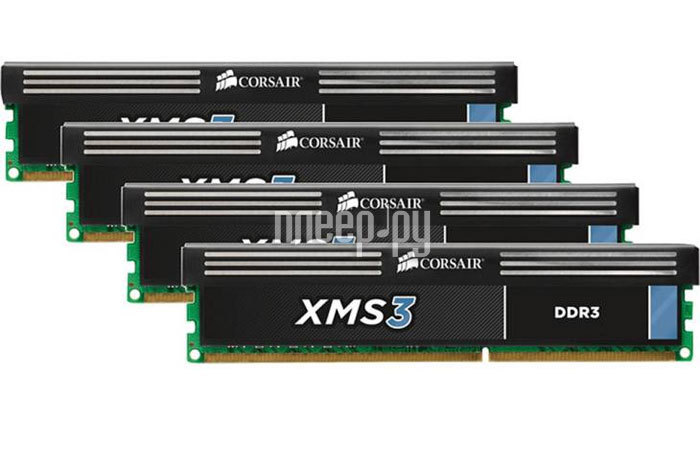 Модуль памяти Corsair PC3-10600 DIMM DDR3 1333MHz - 32Gb KIT (4x8Gb) CMX32GX3M4A1333C9