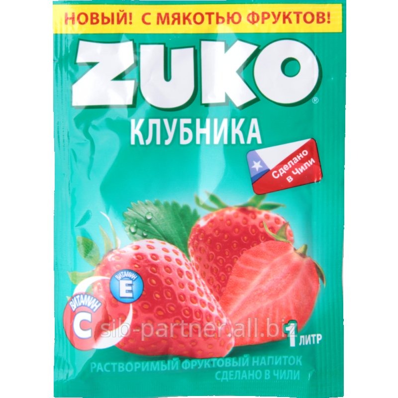 Растворимый напиток ZUKO Клубника, 8*12шт*25гр