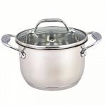 Кастрюля 16х10,5см. 2,0л. со стеклянной  крышкой, индукция 822-179