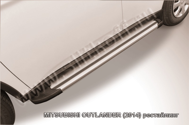 Пороги алюминиевые Luxe Silver для Mitsubishi Outlander (2014) AL-MOUT1404