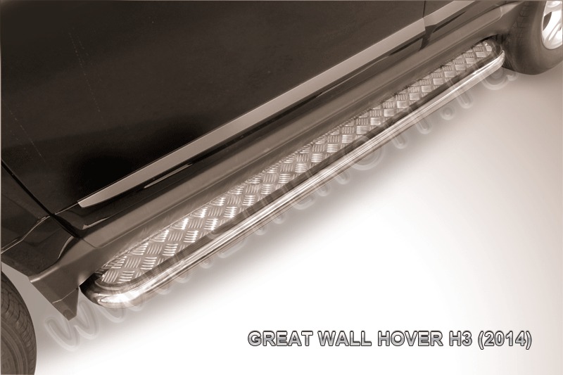 Пороги d57 с листом из нержавеющей стали Great Wall Hover H3 (2014) GWHNR-H3-006