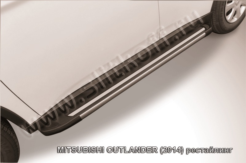 Пороги алюминиевые Luxe Black для Mitsubishi Outlander (2014) AL-MOUT1403