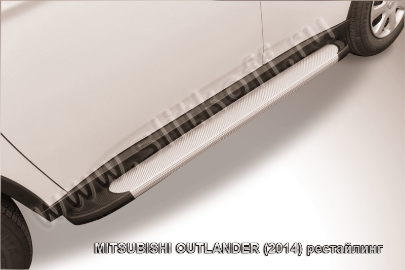 Пороги алюминиевые Optima Silver для Mitsubishi Outlander (2014) AL-MOUT1402