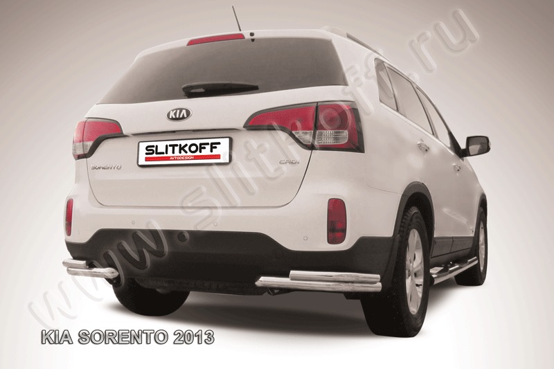 Уголки d57+d42 двойные из нержавеющей стали KIA Sorento (2013) KS13-013