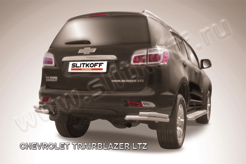 Уголки d57+d42 двойные из нержавеющей стали Chevrolet Trailblazer (2012) CHTB12-016