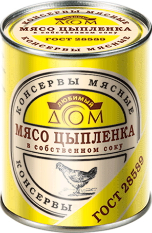 Мясо циплёнка в собственном соку ГОСТ 28589 Любимый Дом