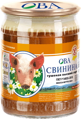 Свинина тушёная ГОСТ в/с Д ОВА