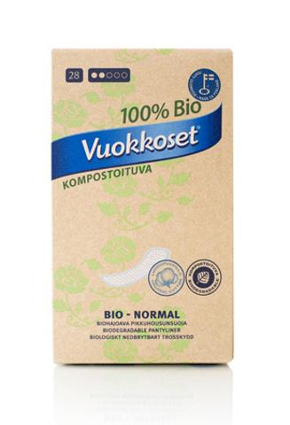 VUOKKOSET ПРОКЛАДКИ ЖЕНСКИЕ ГИГИЕНИЧЕСКИЕ ЕЖЕДНЕВНЫЕ 100% BIO, 28 ШТ.