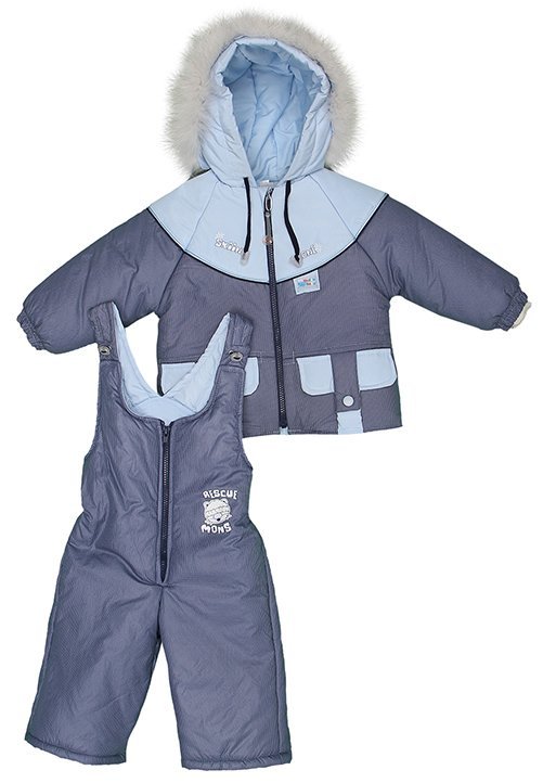 Комплект: куртка и полукомбинезон, Зимний, Сине-Голубой