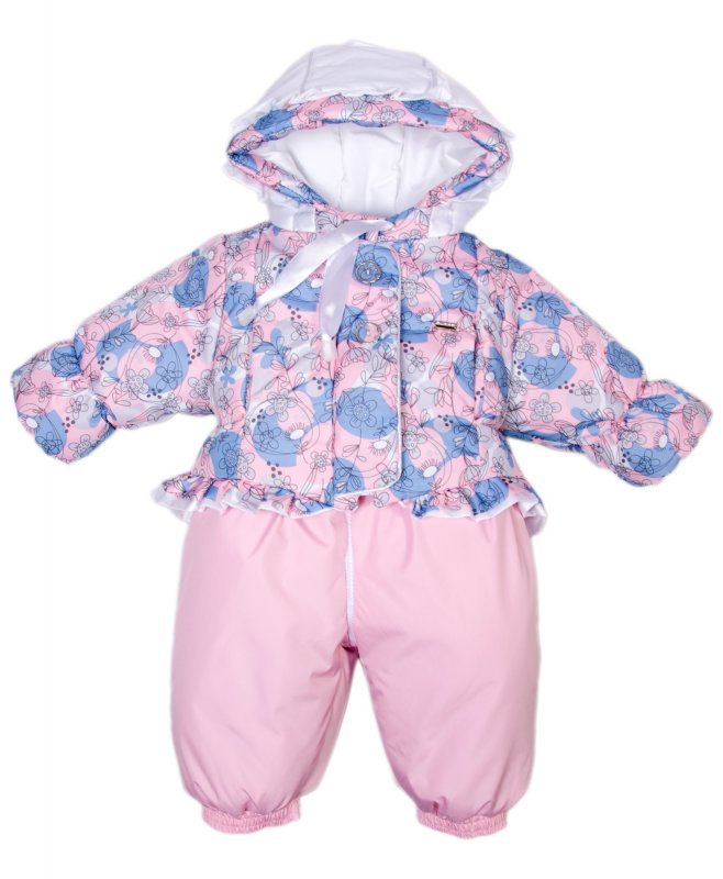 Комплект: Куртка + Полукомбинезон, Весна-Осень, Розовый с розовыми штанишками