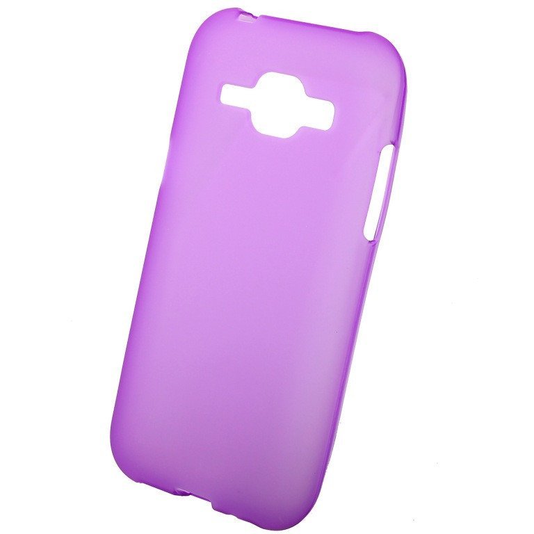 Чехол силиконовый матовый для Samsung Galaxy J1 purple