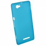 Чехол силиконовый матовый для Sony xperia M голубой