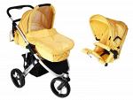 Детская коляска "Stroller carrera" + корзина + сумка, желтая 277223