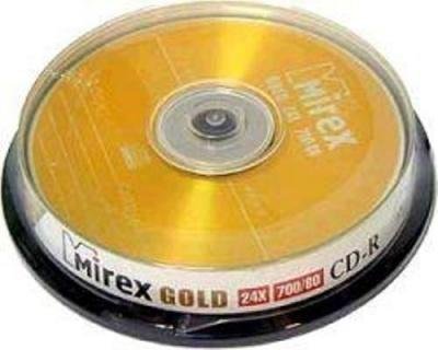 Диск  CD-R  Mirex   700Mb 24X  GOLD  cake 10
