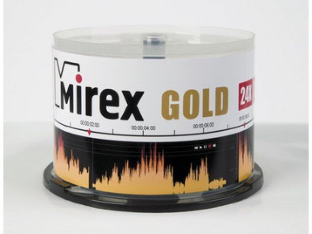 Диск  CD-R  Mirex   700Mb 24X  GOLD cake 50