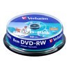 Диск mini DVD-RW Verbatim 30min cake 10 Printable (43640)