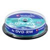 Диск DVD-RW 4.7Gb,  Verbatim  4x cake 10 (43552)