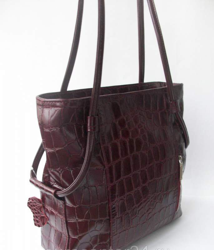 Бордовая женская кожаная сумка М 42