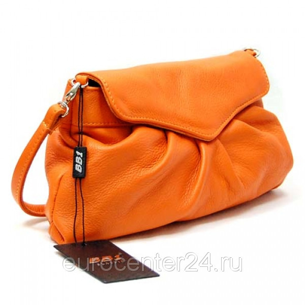 Кожаная сумка-клатч Оранжевый  940049