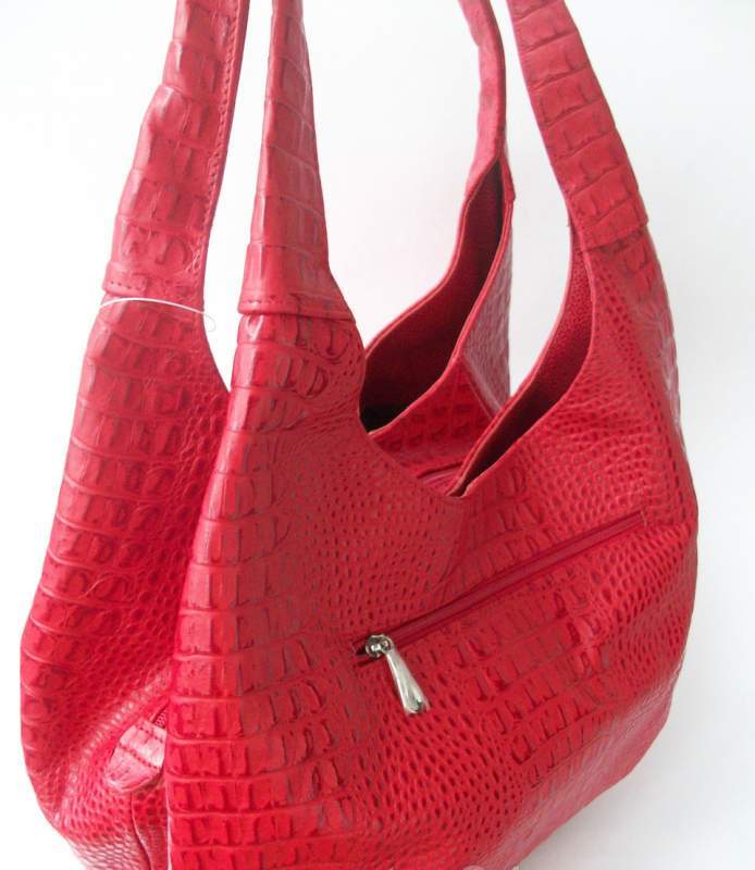 Красная женская кожаная сумка D 220
