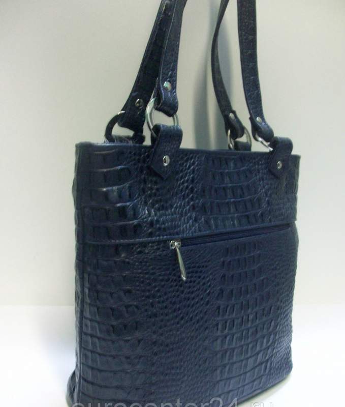 Синяя женская кожаная сумка  D 234