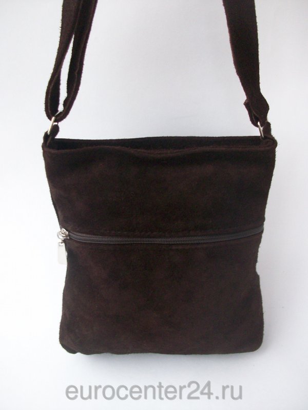 Женская коричневая замшевая сумка-планшет