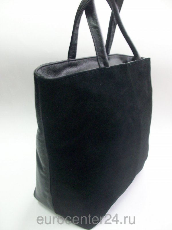 Классическая женская сумка из замши и кожи