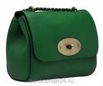 Женская кожаная сумочка зеленого цвета