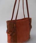 Оранжевая женская кожаная сумка  М 42